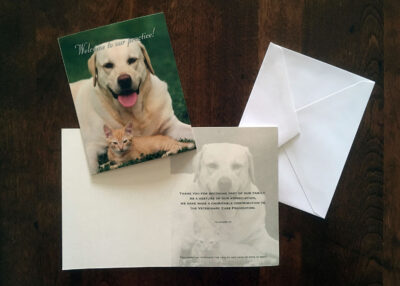 Cat and Dog Welcome Cards Pack of 50